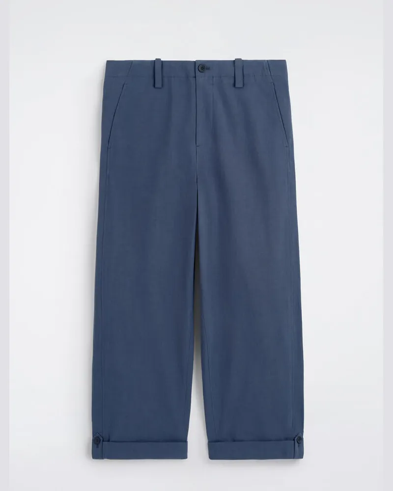 COS Lockere Hose Mit Geradem Bein Und Umschlag Blau