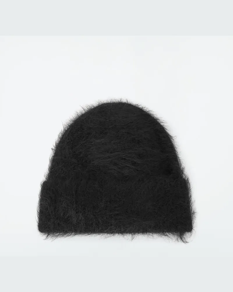 COS Gerippte Beanie Aus Mohair Schwarz