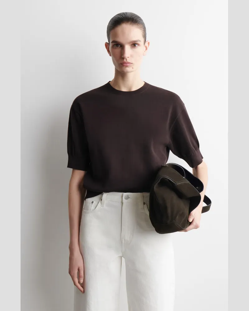 COS T-Shirt Aus Baumwolle Braun