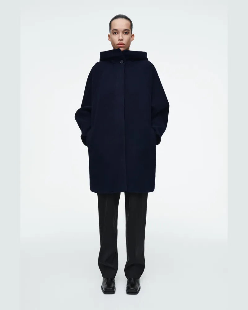 COS Oversized-Mantel Aus Doubleface-Wolle Blau
