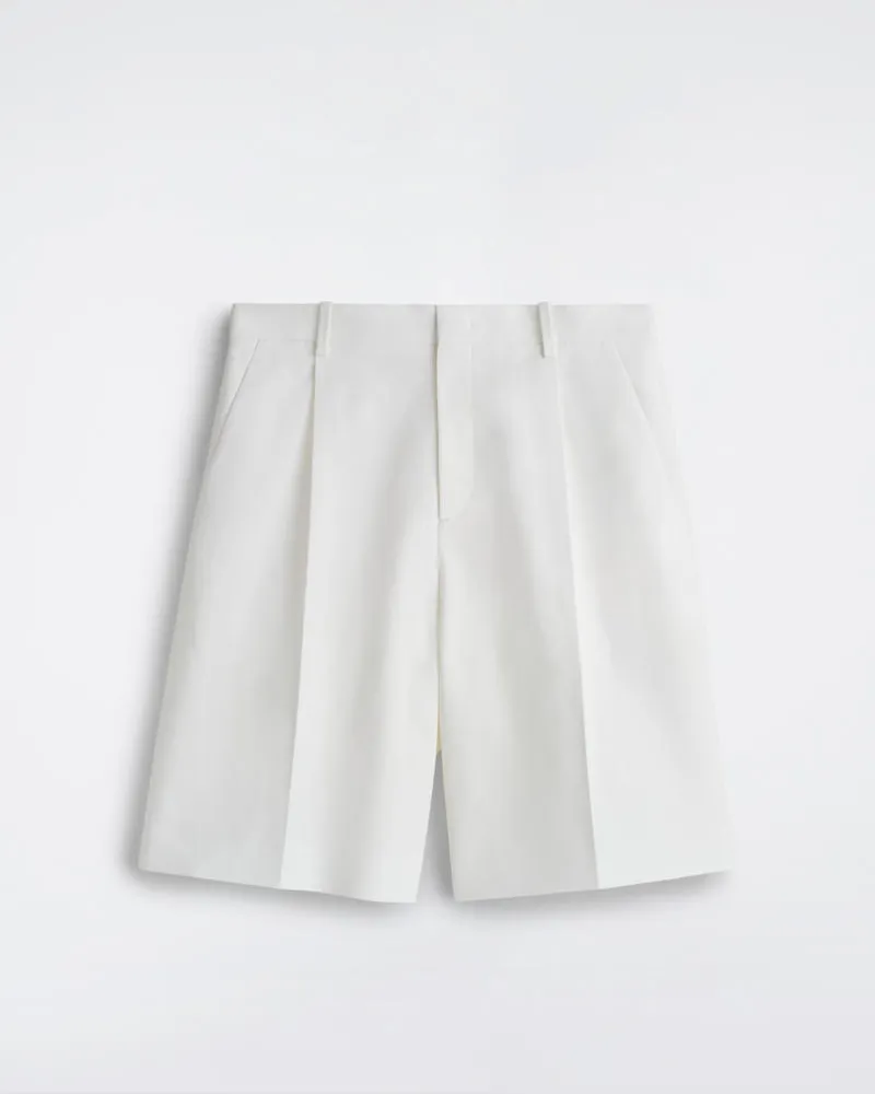 COS Elegante Baumwoll-Popeline-Shorts Weiß
