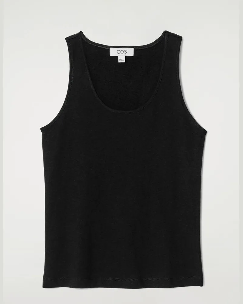 COS Tanktop Aus Baumwoll-Leinen-Mix Schwarz