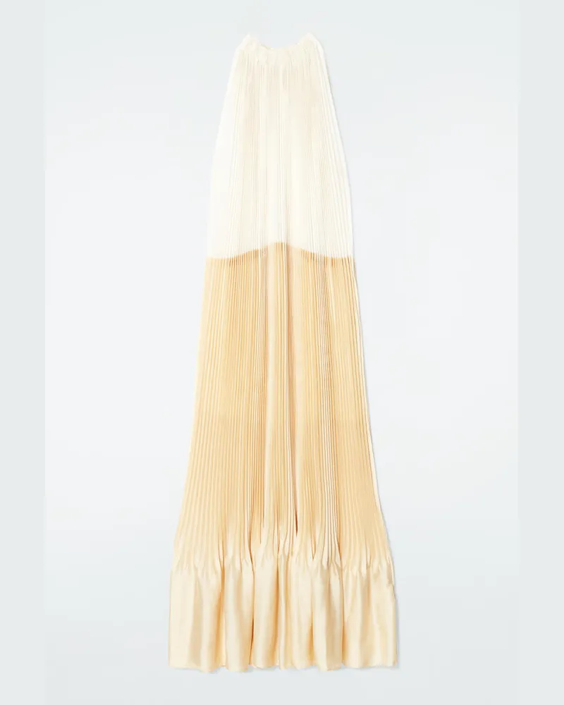 COS Plissiertes Maxikleid Mit Neckholder Gelb