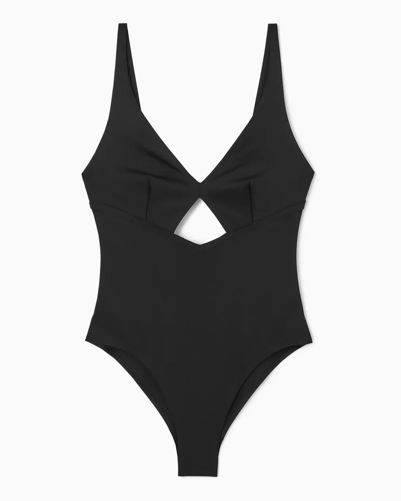 COS Badeanzug Aus Scuba Mit Cut-Out Schwarz