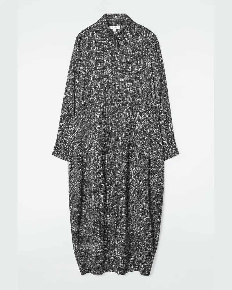 COS Hemdkleid Mit Abstraktem Karomuster Grau