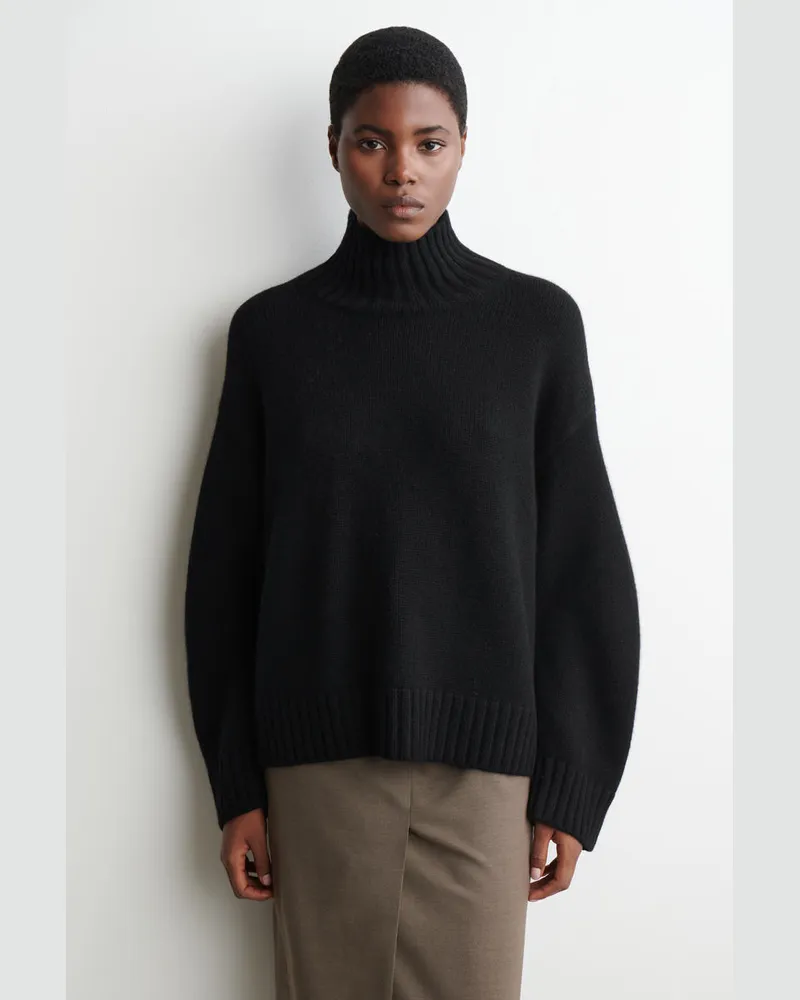 COS Kaschmirpullover Mit Stehkragen Schwarz