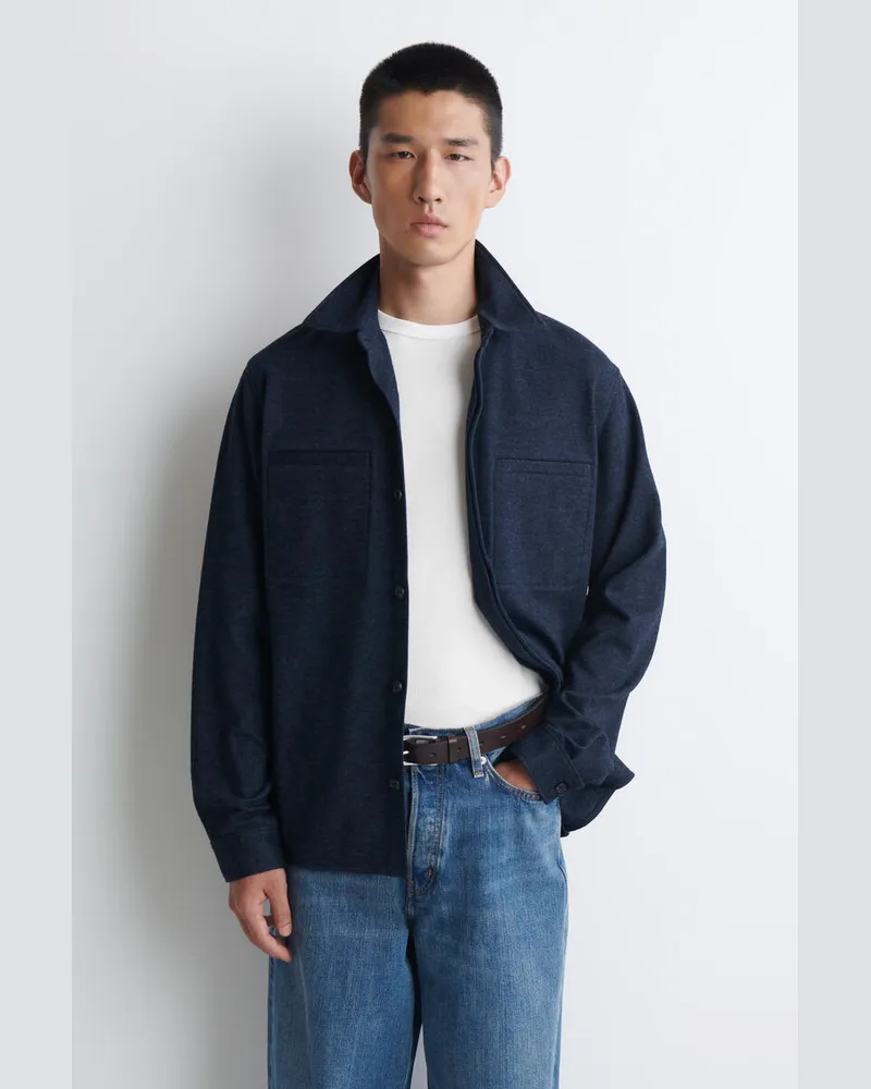 COS Lockere Hemdjacke Aus Jersey Blau