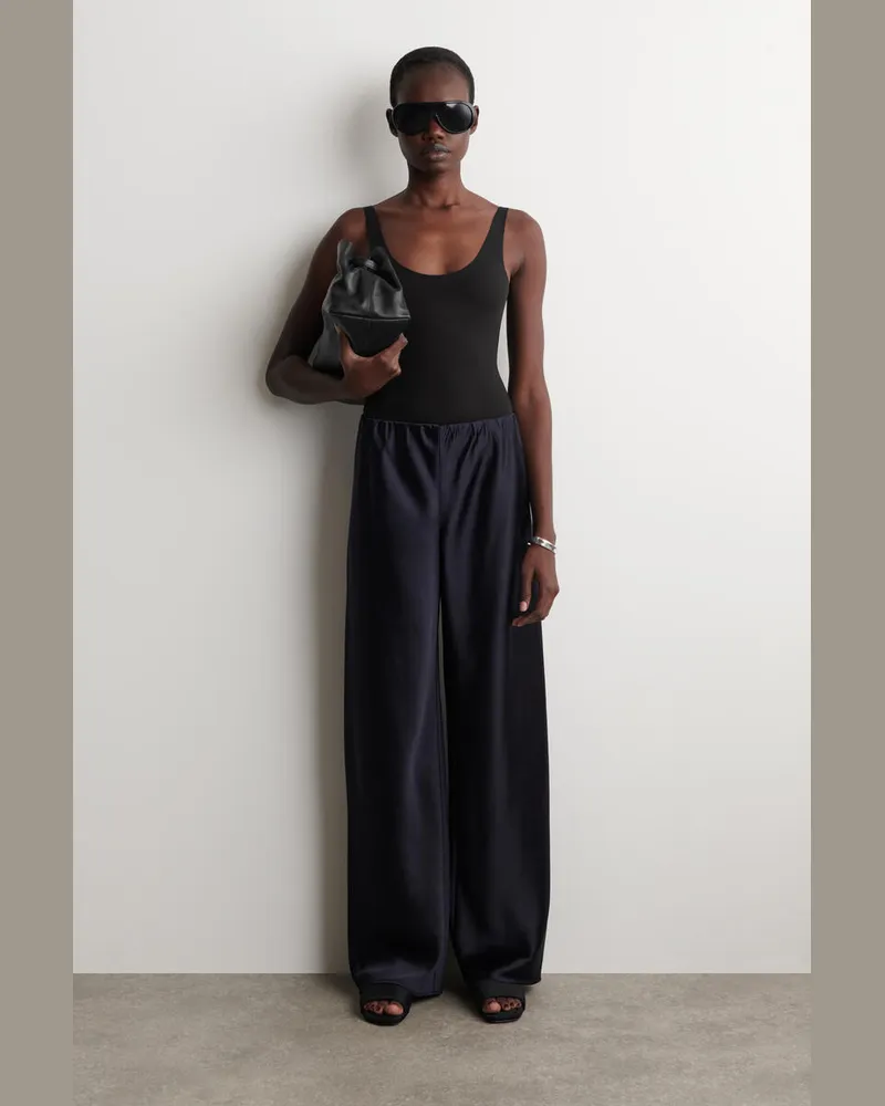 COS Hose Aus Satin Mit Weitem Bein Blau