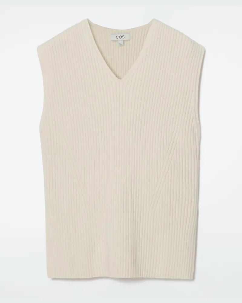 COS Tanktop Aus Rippstrick Mit Kapuze Weiß