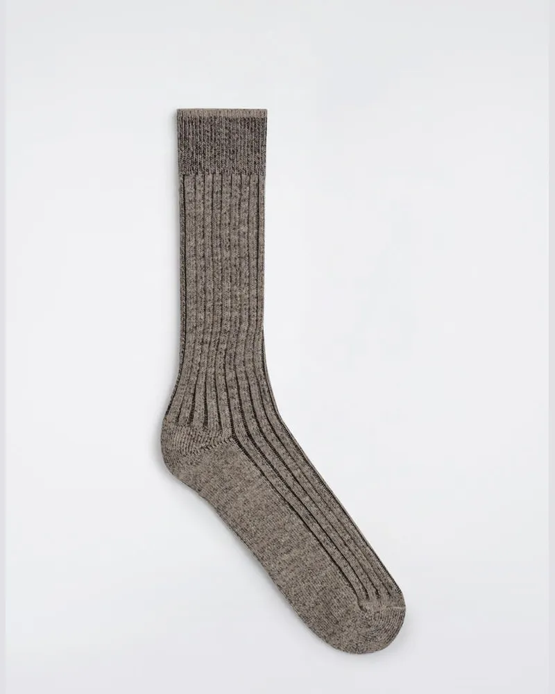 COS Chunky Ribbed-Knit Socks Braun