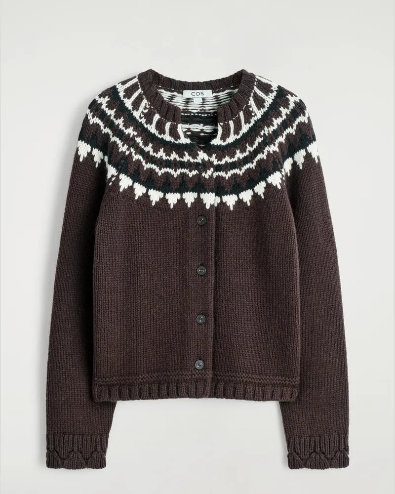 COS Strickjacke Aus Woll-Kaschmir-Mix Braun