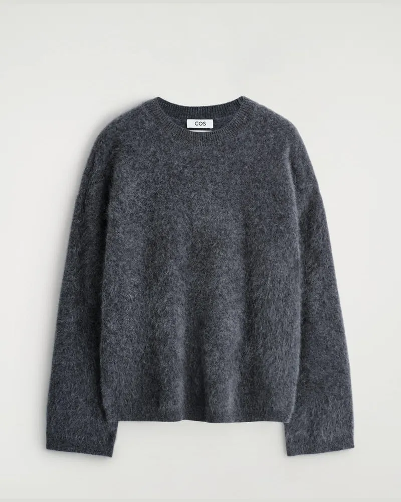 COS Kaschmirpullover Mit Rundhalsausschnitt Grau