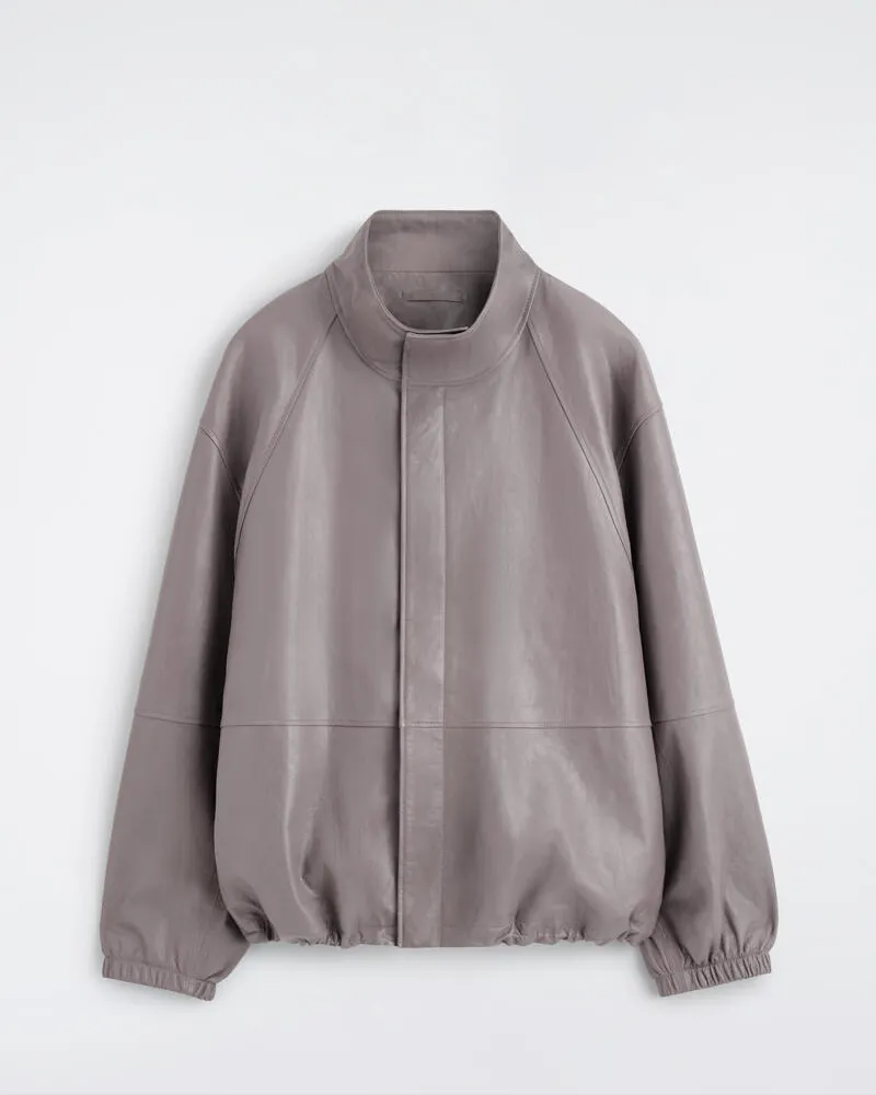 COS Blousonjacke Aus Leder Grau