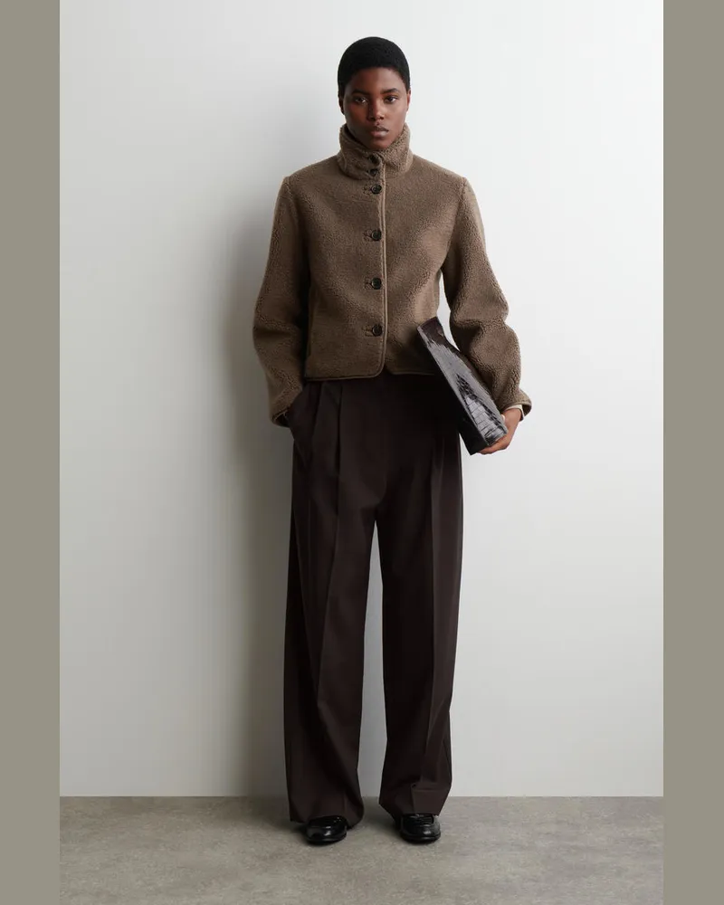 COS Teddyjacke Mit Stehkragen Braun