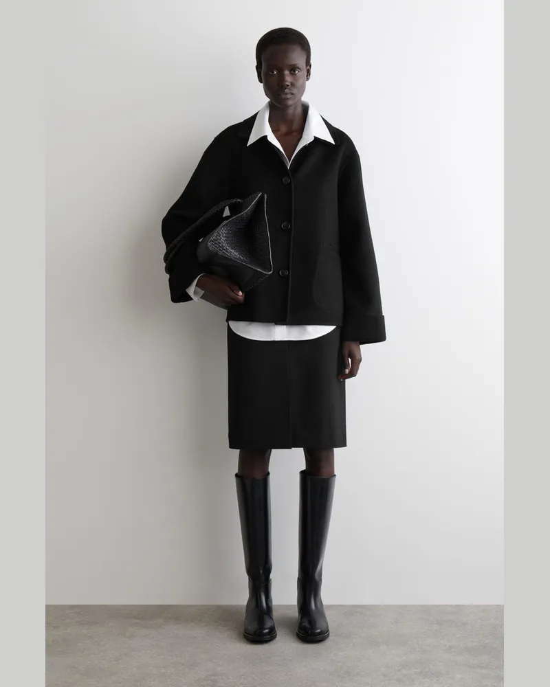 COS Kurzjacke Aus Doubleface-Wolle Schwarz
