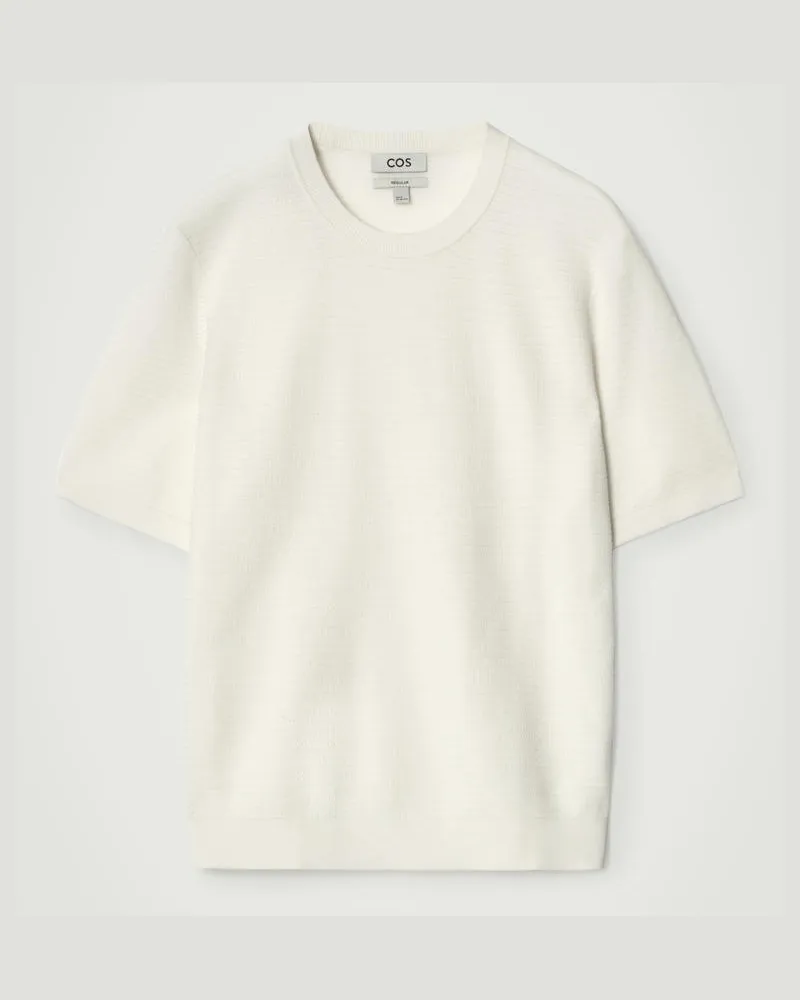 COS Strukturiertes T-Shirt Aus Baumwolle Weiß