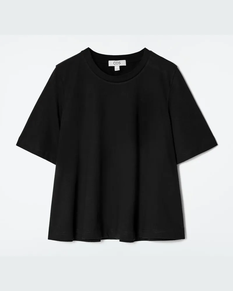 COS Lockeres Trapezförmiges T-Shirt Schwarz