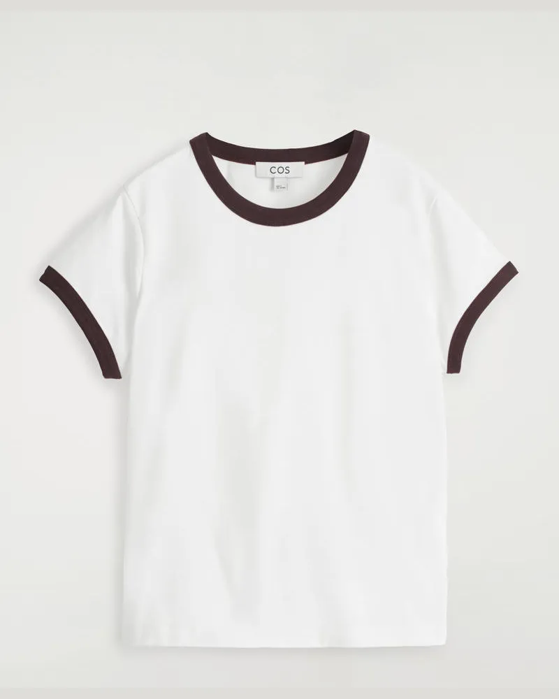 COS Ringer-T-Shirt Weiß