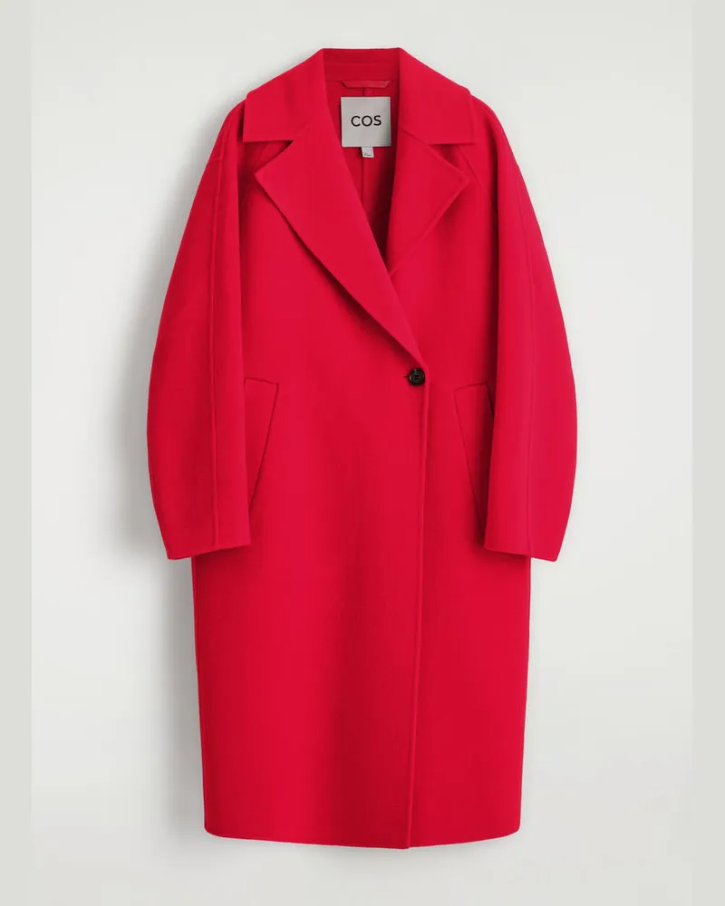 COS Zweireihiger Oversized-Wollmantel Rot