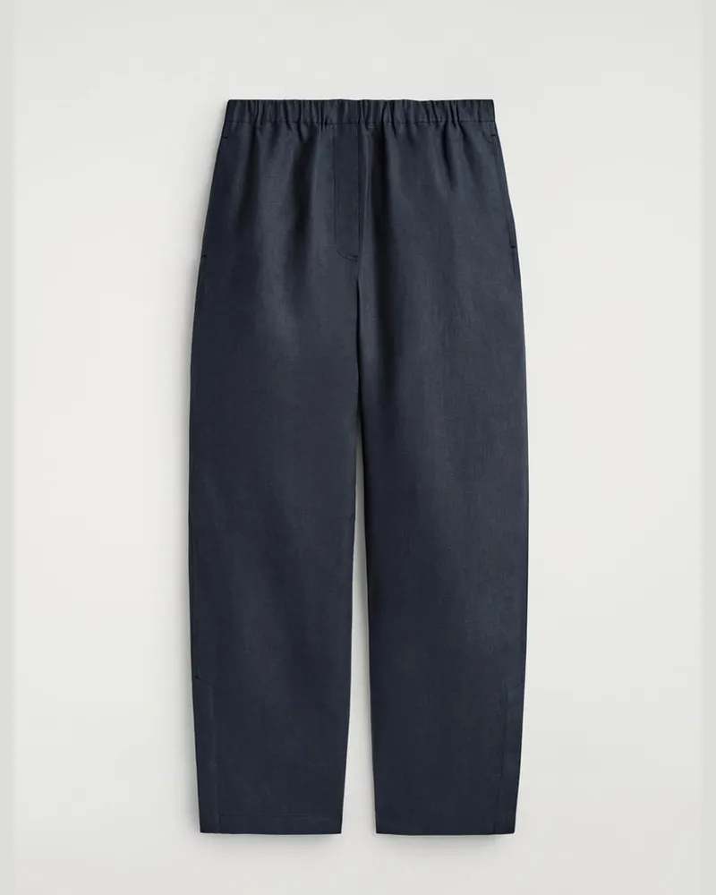 COS Leinenhose Mit Barrel-Bein Und Elastischem Bund Blau