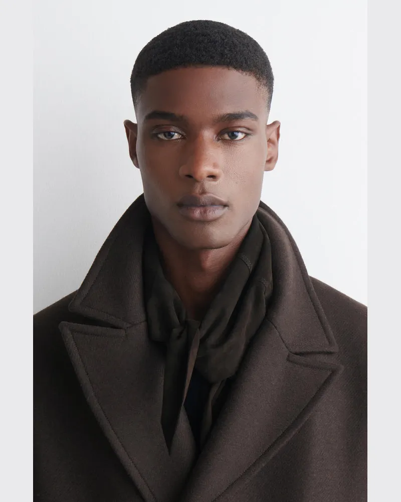 COS Dreieckschal Aus Veloursleder Braun