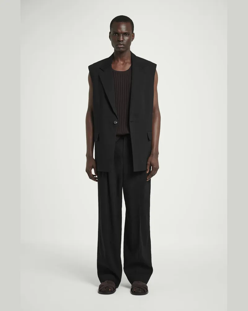COS Hose Aus Leinen-Mix Mit Weitem Bein Schwarz