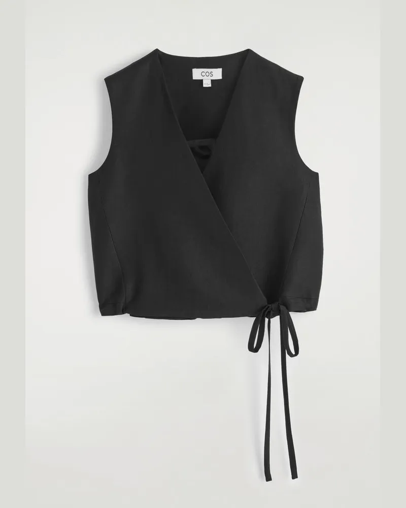 COS Weste Aus Leinen-Mix In Wickeloptik Schwarz