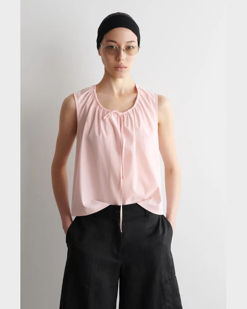 COS Tanktop Aus Jersey Mit Raffungen Am Ausschnitt Rosa