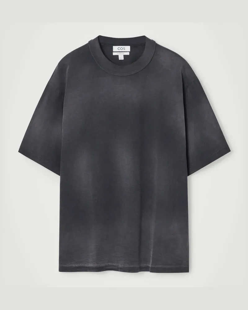 COS Oversized-T-Shirt Aus Jersey Mit Kragen Schwarz