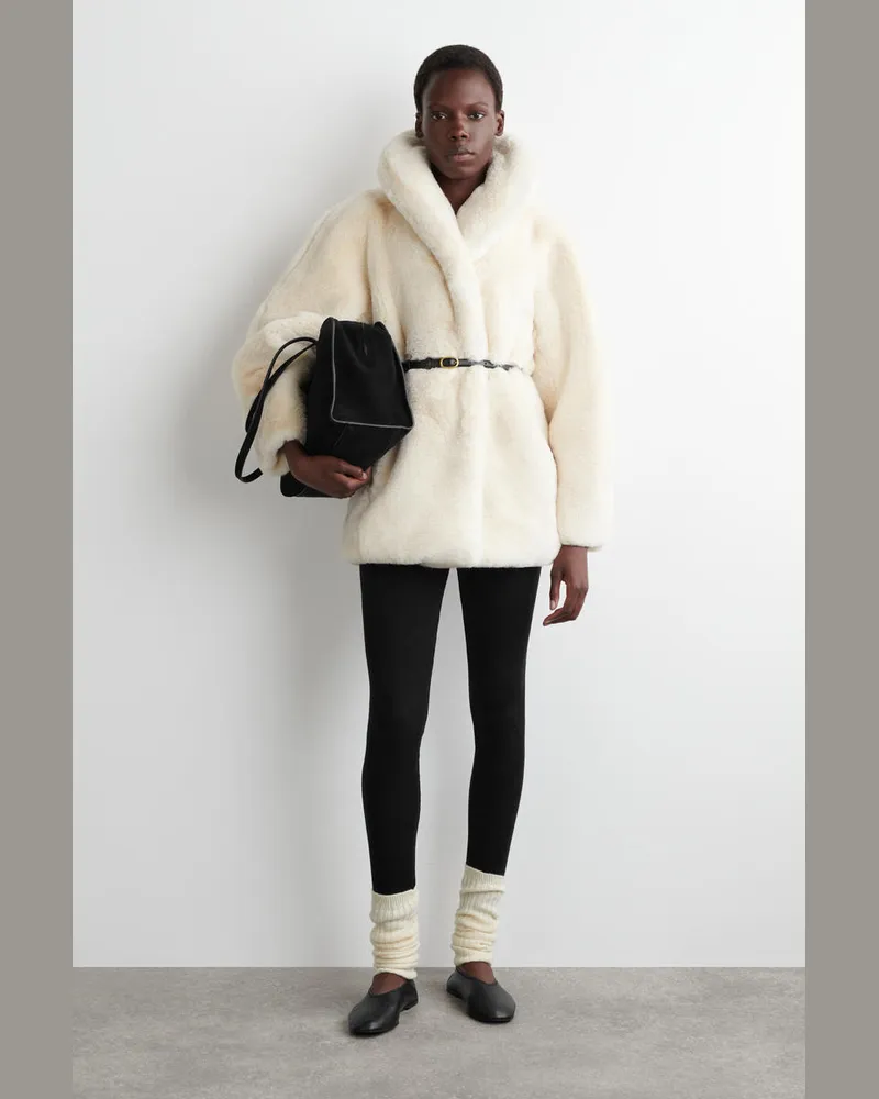 COS Jacke Aus Faux Fur Mit Schalkragen Beige