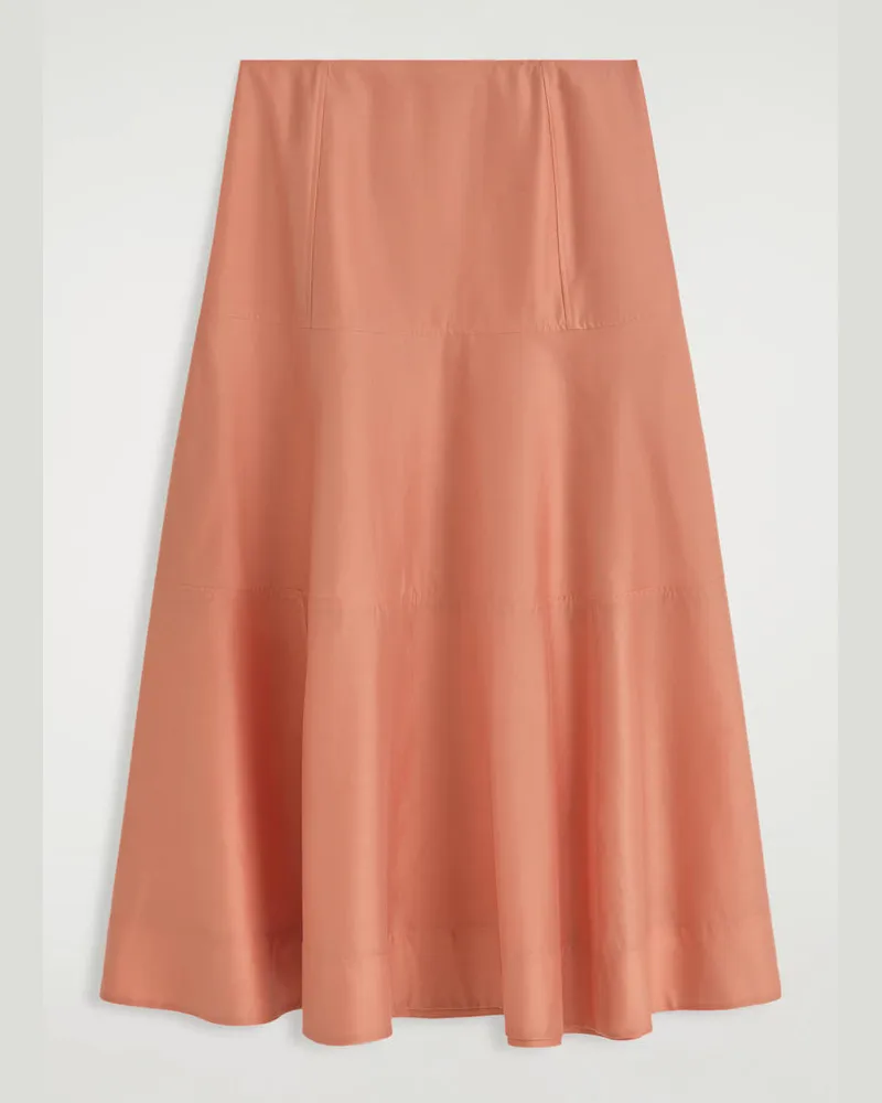 COS Midirock In A-Linie Mit Einsätzen Orange