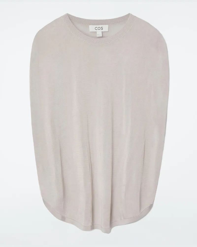 COS Rund Geschnittenes Gestricktes T-Shirt Grau