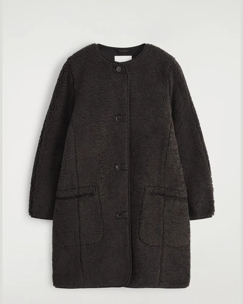 COS Lange Teddyjacke Braun