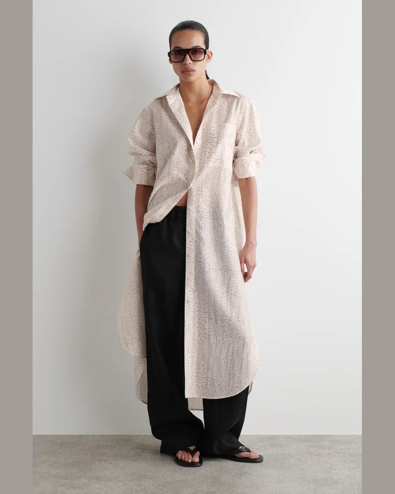 COS Fliessendes Hemdkleid Mit Print Rosa