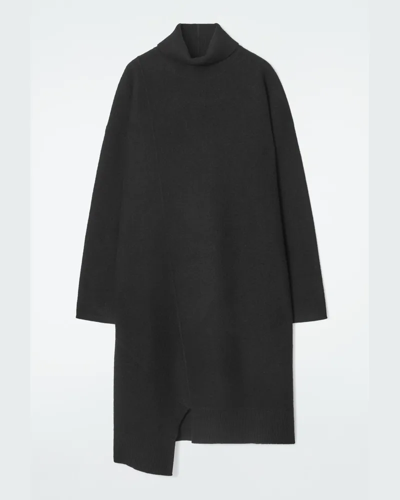 COS Asymmetrisches Kleid Aus Merinowolle Schwarz