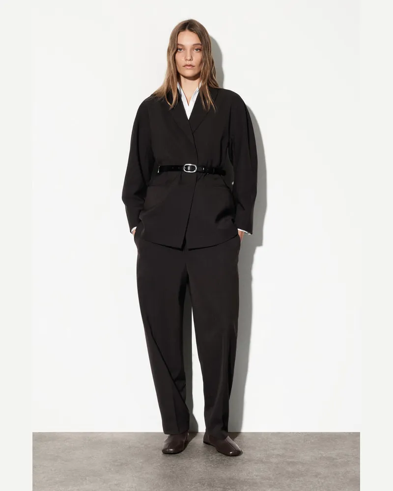 COS Hose Aus Woll-Mix Mit Barrel-Bein Braun