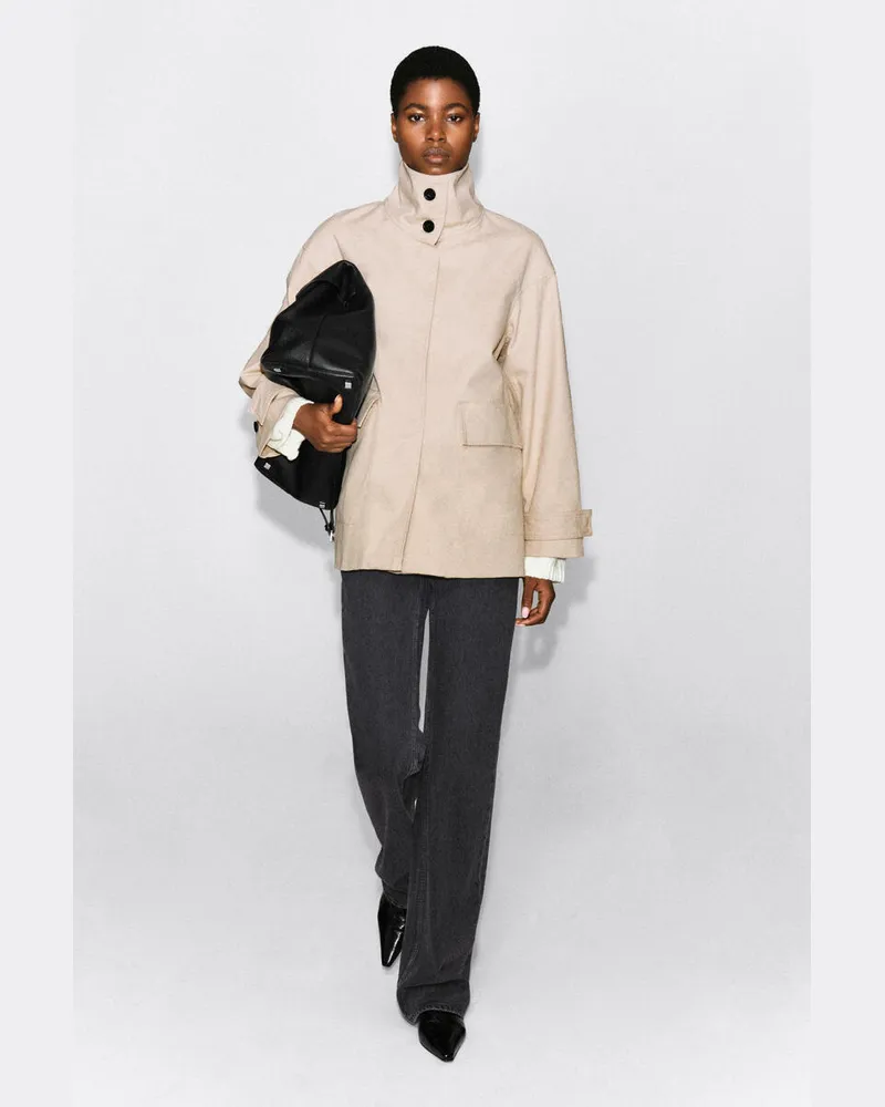 COS Jacke Aus Baumwoll-Twill Mit Kragen Beige