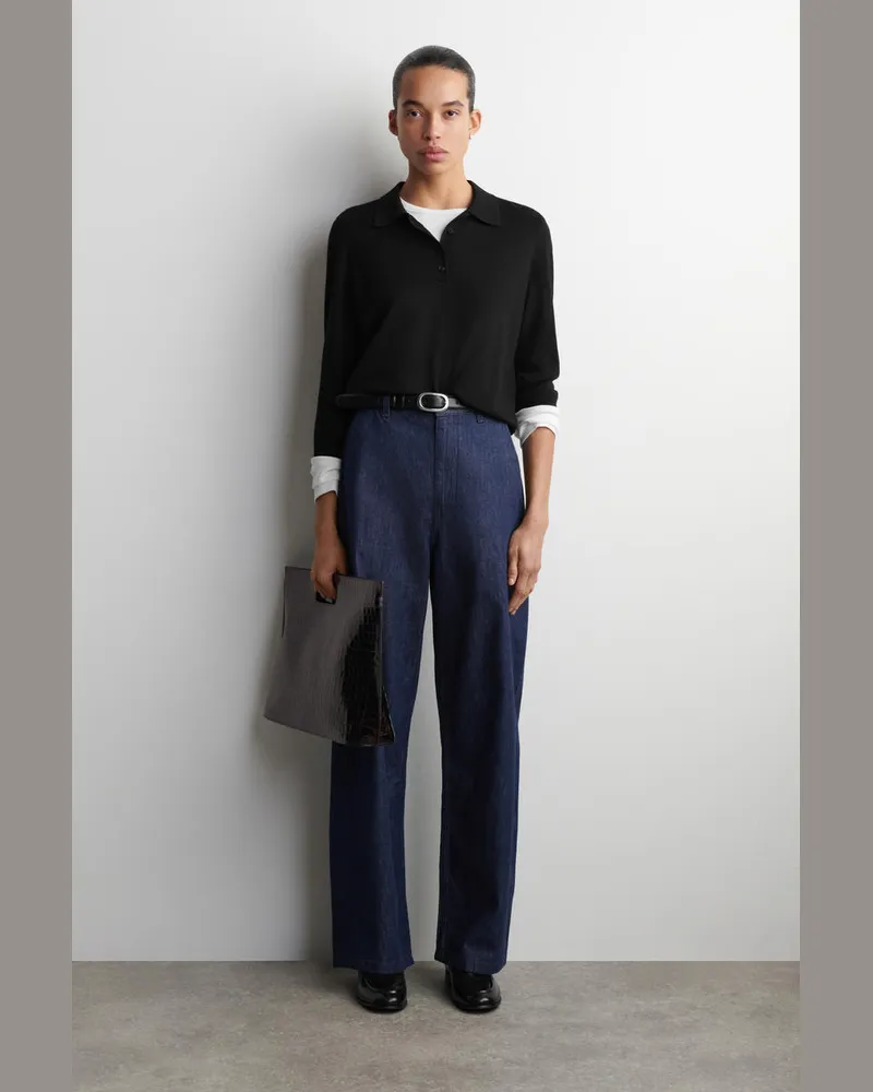 COS Hose Aus Denim Mit Weitem Bein Blau