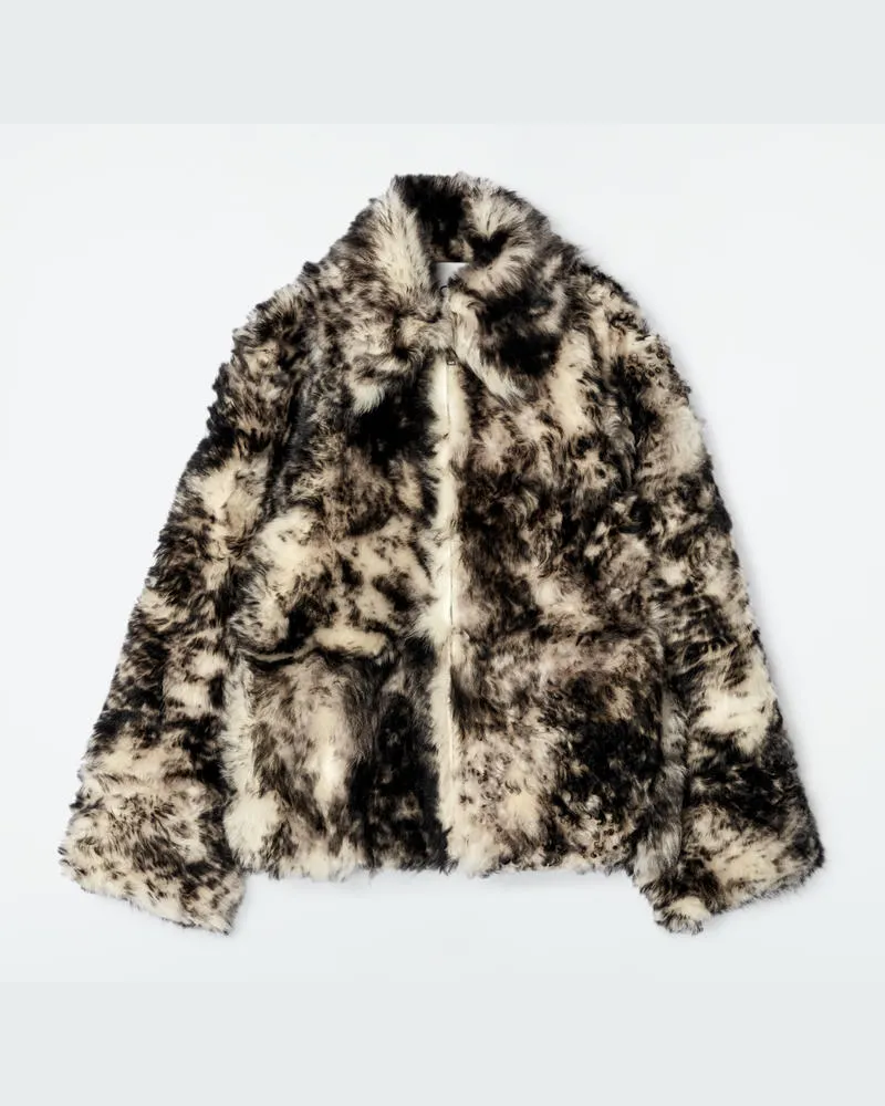 COS Jacke Aus Shearling Mit Leopardenmuster Braun