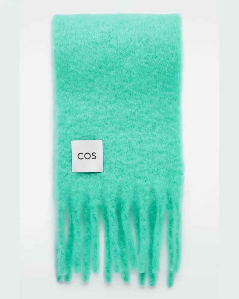 COS Schal Aus Gebürsteter Mohairwolle Mit Fransen Grün