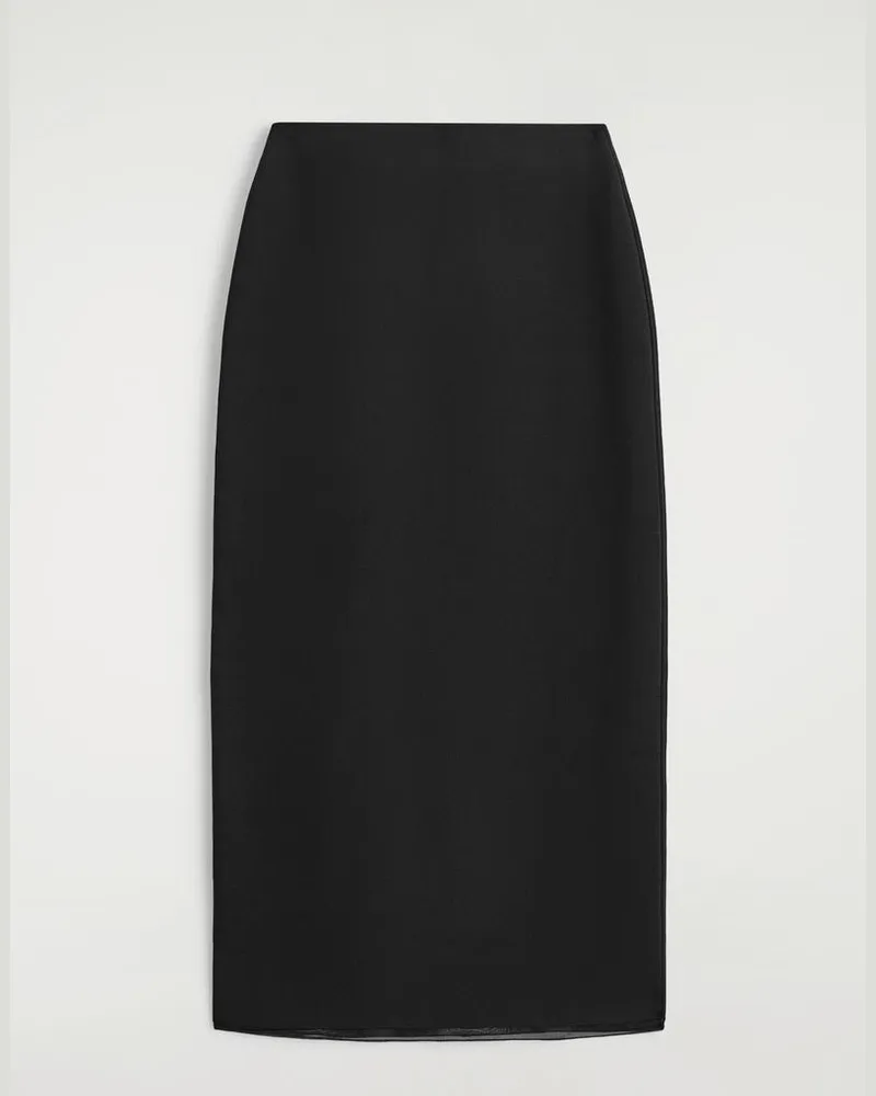 COS Midirock Aus Strick Mit Transparentem Detail Schwarz