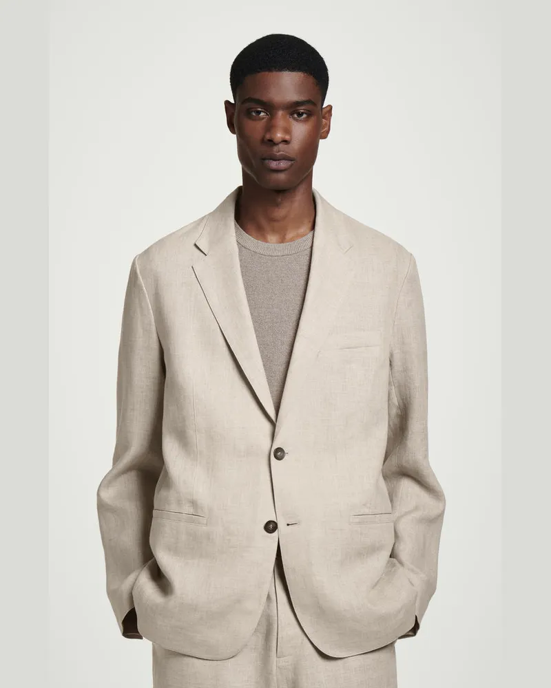 COS Einreihiger Blazer Aus Leinen Beige