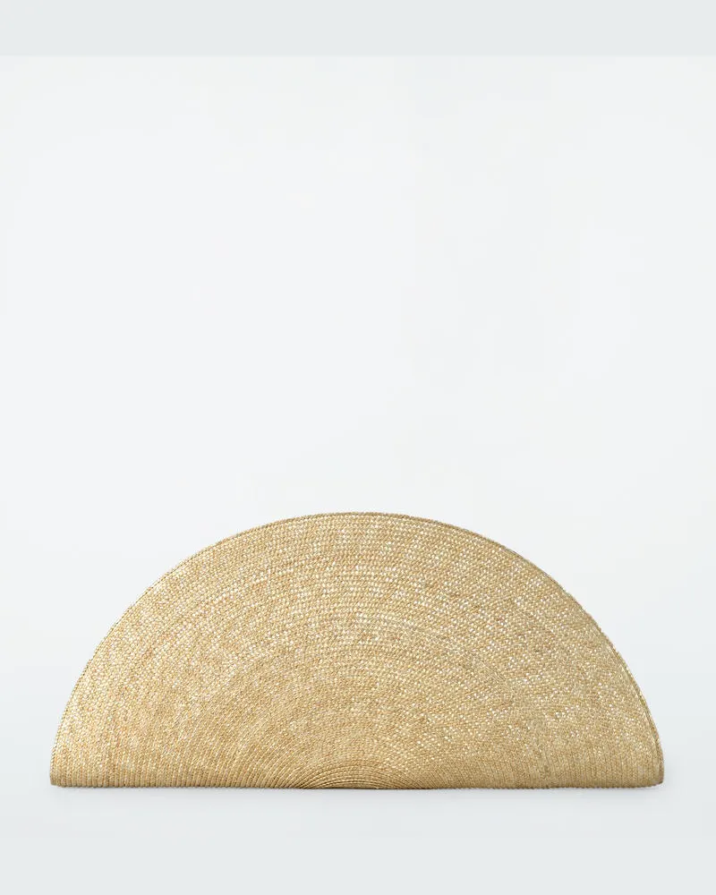 COS Soleil Oversized-Clutch - Stroh Beige