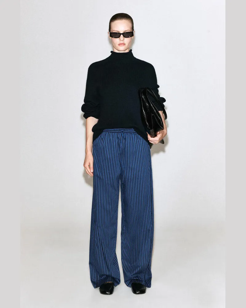 COS Gestreifte Hose Mit Kordelzugbund Blau