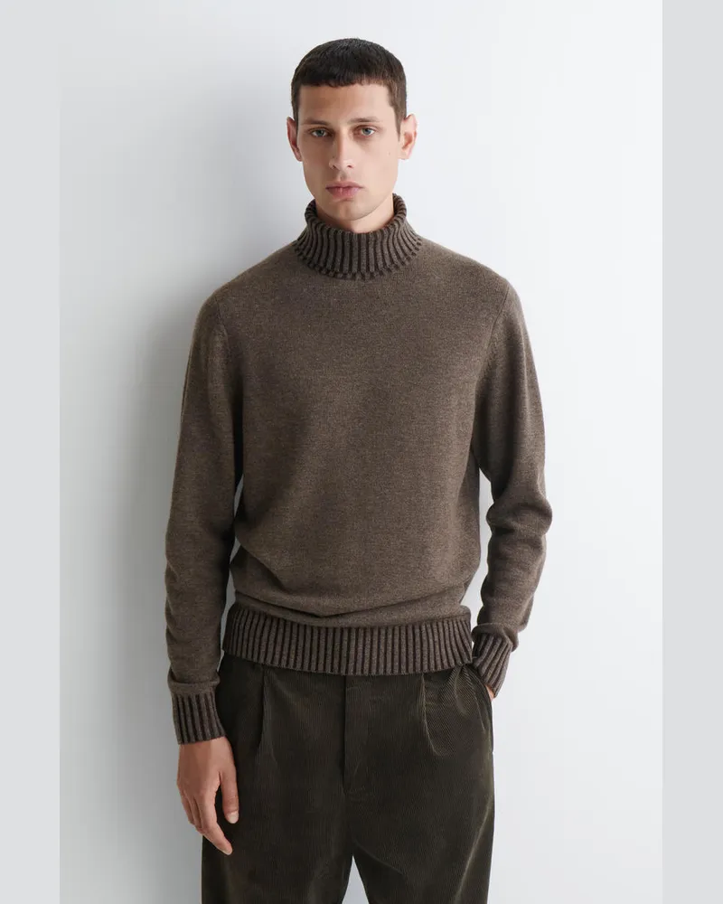 COS Rollkragenpullover Aus Merino-Kaschmir-Mix Braun