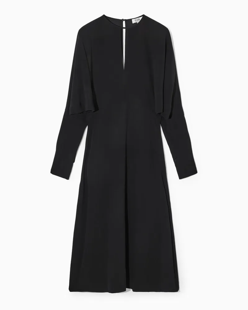 COS Midikleid Mit Cut-Outs Und Ausgestelltem Rock Schwarz