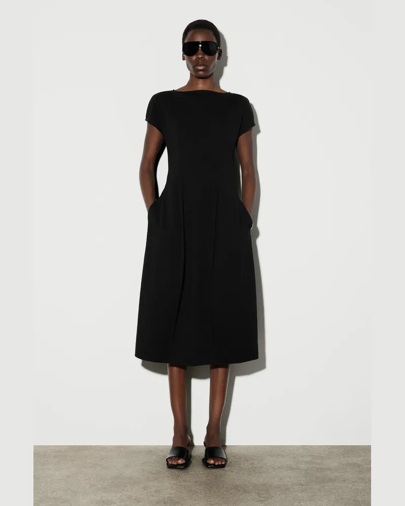 COS Skulpturales Midikleid Aus Jersey Schwarz