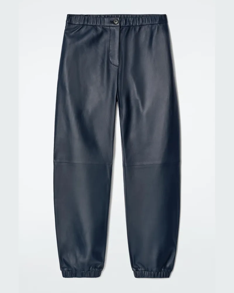 COS Jogginghose Aus Leder Mit Geradem Bein Blau