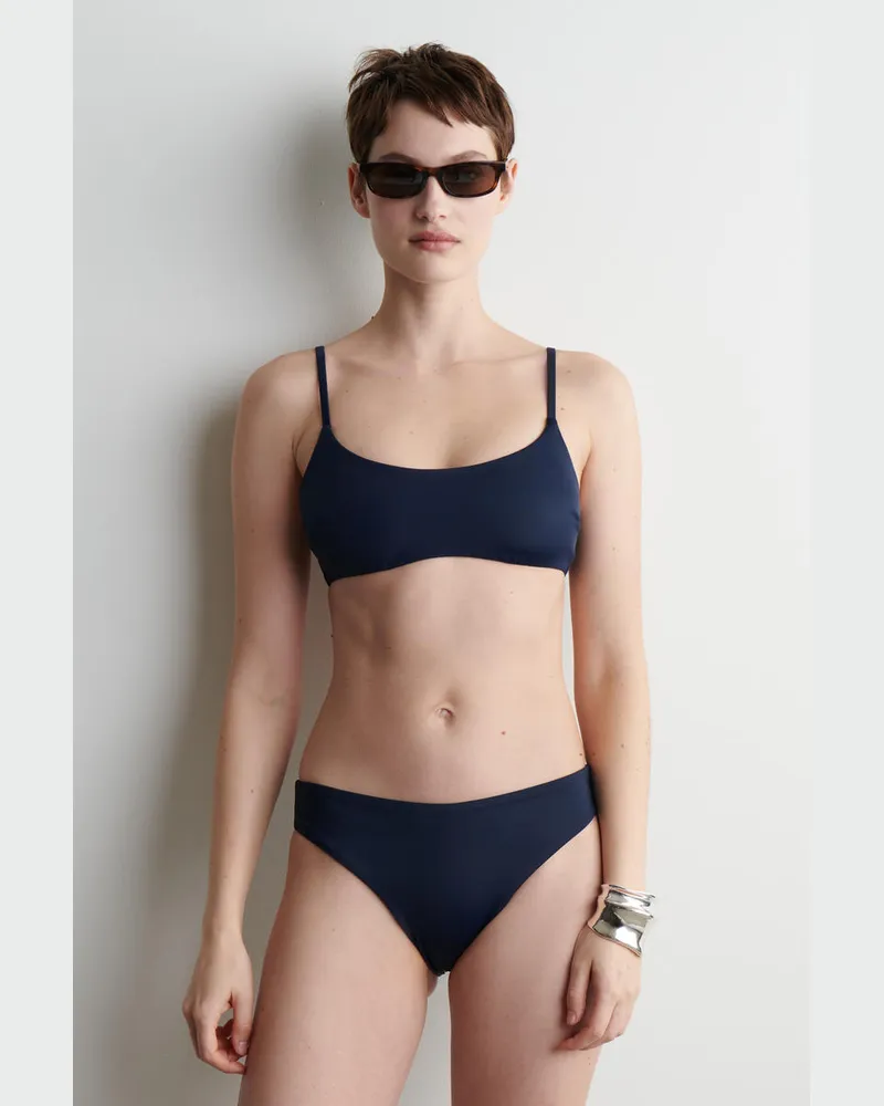 COS Bikinioberteil Mit Tiefem Ausschnitt Blau