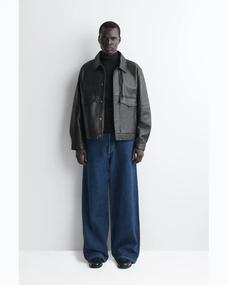 COS Fold Lockere Jeans Mit Weitem Bein Und Webkante Blau